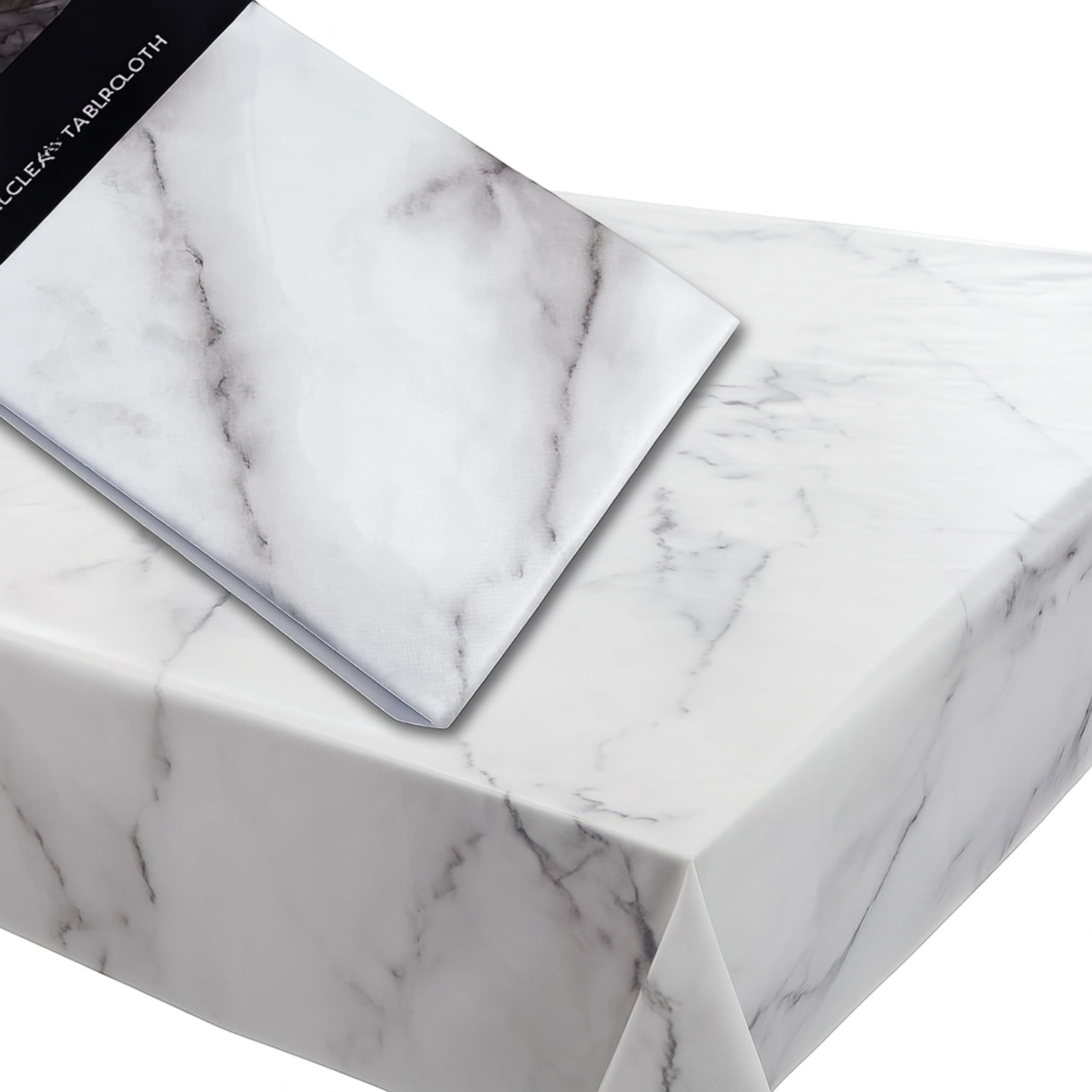 AAMEN Marble Wipe Clean Marble Print Wipeable Tablecloth Water Resistant Table Cover Rectangular Tablecloth