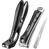 Vepkuso Toenail Clippers&Nail Clippers for Seniors Thick Nails - Professional Nail Clippers Set for Men/Women, Manicure Kit with Angled Head, Stainless Steel Toe Nail Cutter, Gift Idea