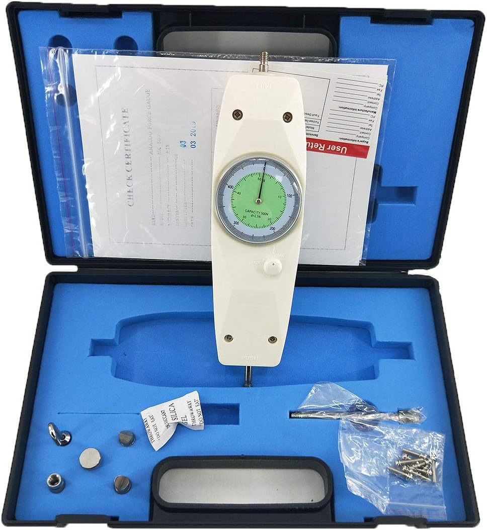 CNYST Needle Type Force Gauge Push Pull Tester Meter with 2 Unit Display N/Kg Max Measuring Load 500N/50kg