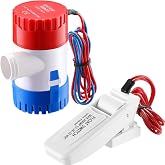 Boat Bilge Water Pump12V 1100 GPH with Float Switch for Boats, 2 Pieces | Boat Bilge Pump Kit, 1100 GPH Flow Rate, 12V 24V 32V Compatible, Auto Float Switch, Fits Most Boats