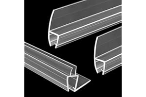 HTLOTUS Shower Door Seal Set 3 PCS, 78" Long Shower Door Strip for 1/4"(6mm) Thick Glass, Frameless Glass Shower Door Bottom&Side PVC Seal H-Type, Stop Water Leaks