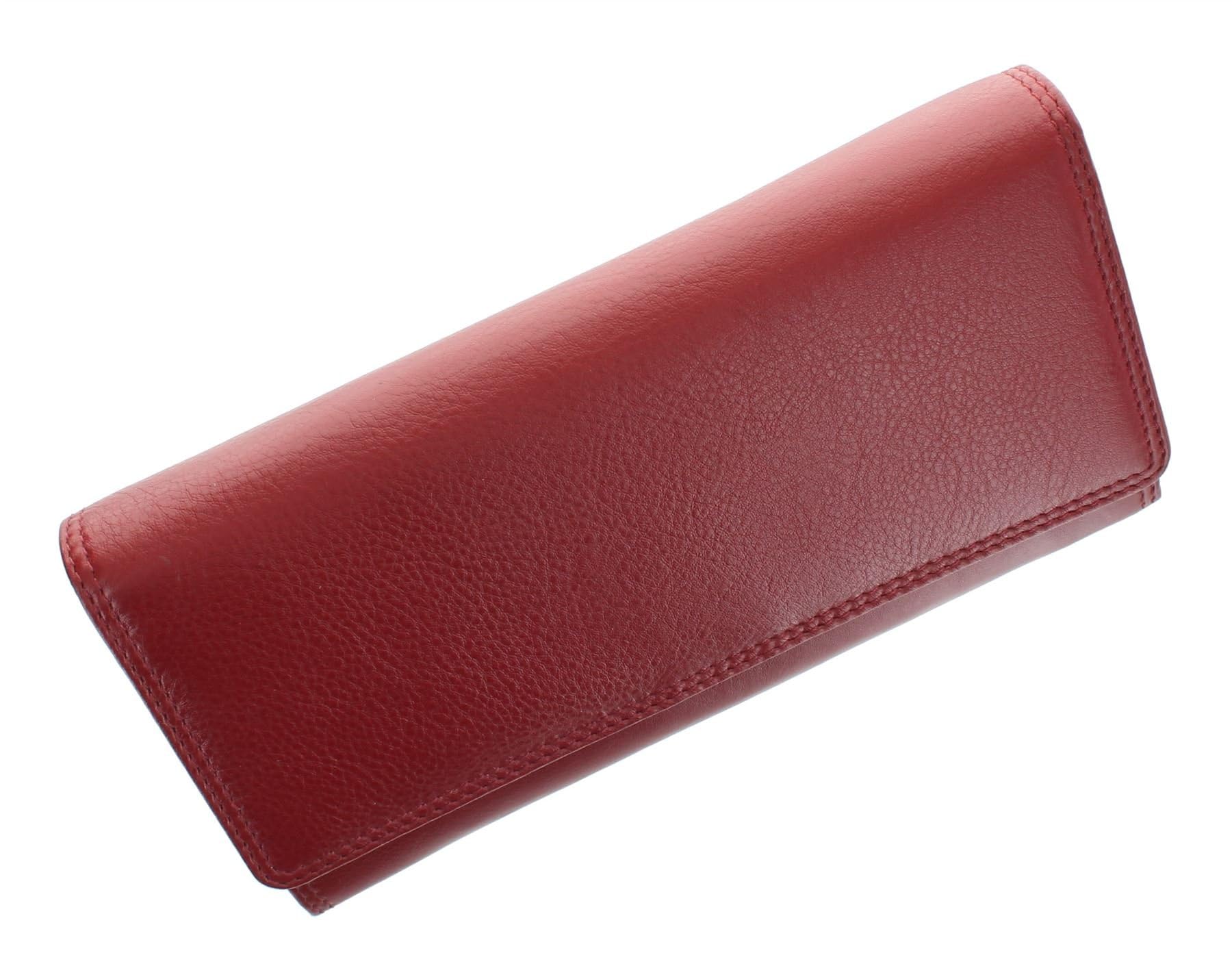 VISCONTI Heritage Collection Buckingham Leather Flap Over Purse RFID Blocking HT35 Red