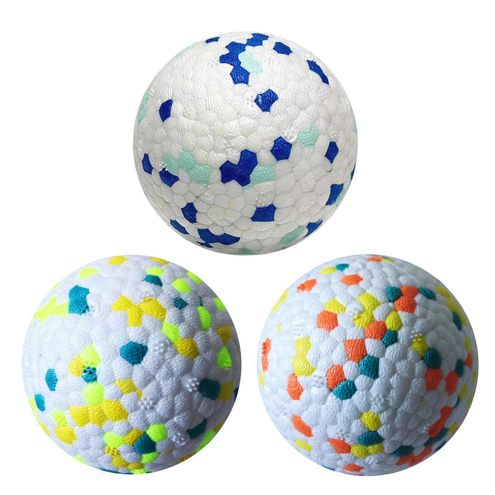 CAISHOW 3Pack Dog Ball Toys Indestructible Dog Ball Float On Water Fetch Bouncy Durable Solid Rubber Ball For Puppy Small And Medium Dogs Playing Toys (3Pcs-2.55'') — image 1