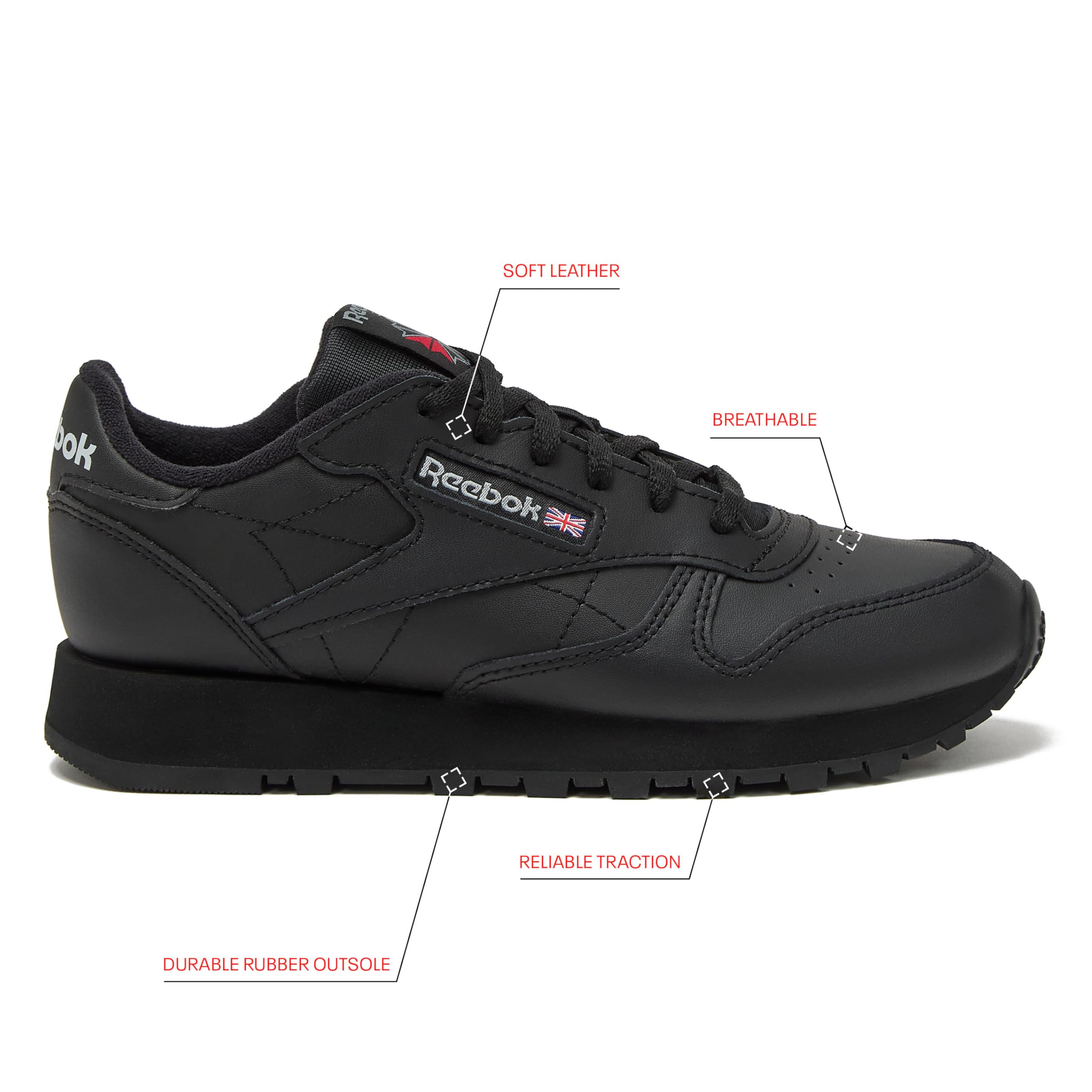 Reebok Classic Leather Girls and Boys Shoes for Kids, Toddler, Little Kid or Big Kid Sneakers, Girl or Boy Tennis Shoes