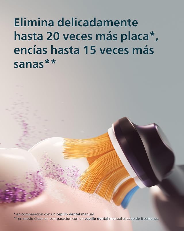 Escova de dentes elétrica Sonicare Next-Generation DiamondClean 9000 - com feedback inteligente de cobertura, feedback inteligente de pressão e 21 definições, cetim malva, HX9214/85