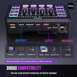 FIFINE Gaming Audio Mixer, Streaming RGB PC Mixer