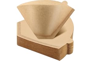 Coffee Filters #4, #4 Cone Coffee Filters 8-12 Cups, 100 Unbleached Natural Coffee Filters Compatible with Ninja, Drip and Po