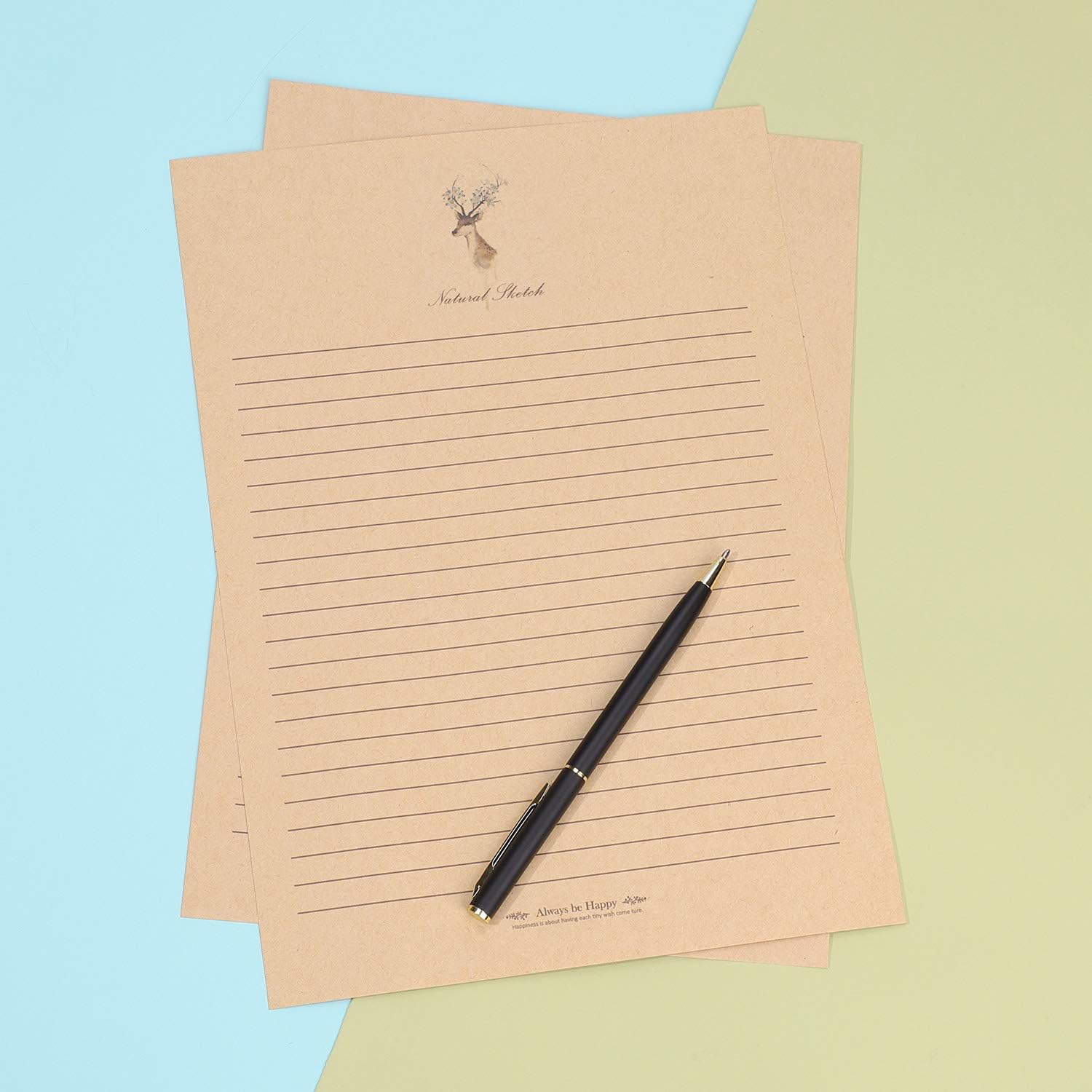 100 Sheets A4 Vintage Writing Paper Set Kraft Letter Paper Writing