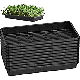SOLIGT Extra Thick Heavy Duty 10 Pack 1020 Seed Starting Trays - Microgreens Growing Trays Seedling Plant Germination Starter Tray Transplant Fodder Flats, No Holes, No Leakage, Reusable…