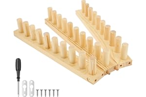 46" Chunky Knitting Blanket Loom, Adjustable Size Wooden Loom Frame, Portable No-Needle Hand Knitting Kit for DIY Throw Blank