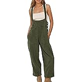 YUENIU Women's Effortless Denim Overalls Adjustable Straps Loose Fit Jumpsuit Tapered Leg Bib Romper with Pockets
