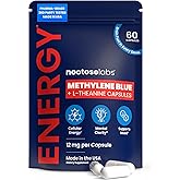 Nootose Labs Methylene Blue Capsules – Methylene Blue Pharmaceutical Grade with 200mg L-Theanine – Supplement for Mental Clarity, Focus & Clean Energy | 60 Servings