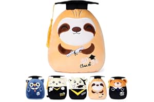 refavor Graduation Stuffed Animal 2024-8 Inch Sloth Stuffed Animal Cute Congrats Grad Sloth Plush Pillow Soft Class of 2024 Graduation Plush Gifts Boys Girls Grad Sloth Stuffed Animal with Black Cap
