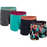 Volcom Mens Boxer Briefs 4 Pack Poly Spandex Performance Boxer Briefs Underwear
