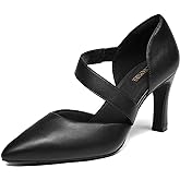 DREAM PAIRS Women's High Heels Pumps Dress Closed Pointed Toe Comfortable D'Orsay Pumps Shoes for Work Office Wedding Dancing Charmane