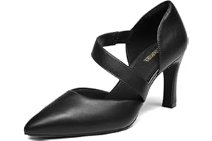 DREAM PAIRS Women's High Heels Pumps Dress Closed Pointed Toe Comfortable D'Orsay Pumps Shoes for Work Office Wedding Dancing Charmane