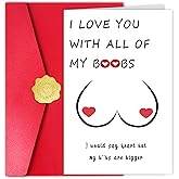Kalamiao Funny Valentine’s Day Card for Husband Boyfriend, Happy Valentines Day Card from Wife Girlfriend, I Love You with all of My