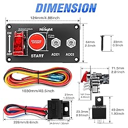 Nilight Ignition Switch Panel 12V 4 in 1 Rocker