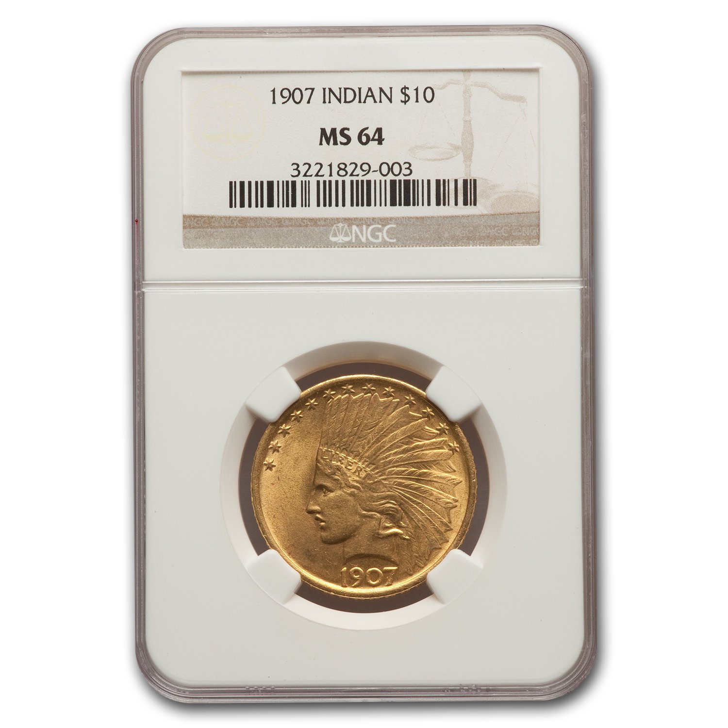 1907 10 Indian Gold Eagle Ms 64 Ngc G10 Ms 64 Ngc At