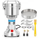 2000W Electric Grain Mill Grinder, 750g Flour Mill Grinder for Home | 750g High Speed Electric 304 Stainless Steel,High Speed Commercial Spice Grinders,for Dry Grains Spices Cereals Corn Pepper