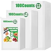 Vacuum Sealer Bags for Food 300 Count - 3 Precut Sizes 8"x12" 7"x10" 6"x8" | BPA-Free Commercial Heavy Duty | Compatible with