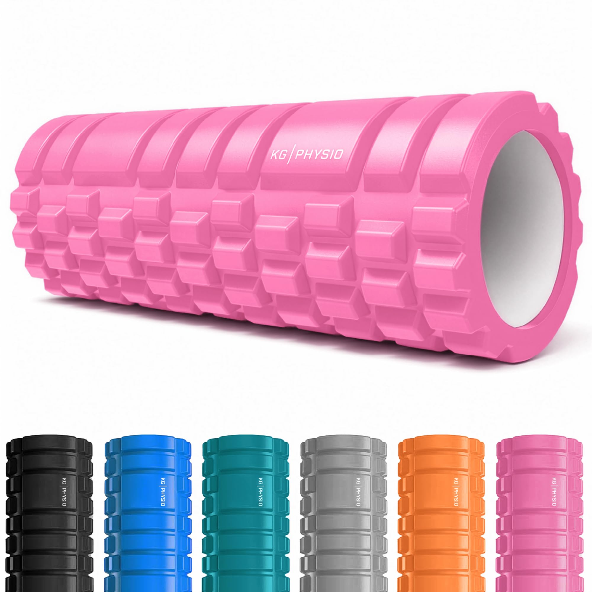KG Physio Foam Roller for Back, Legs & Arms - Ultra-Lightweight Foam Rollers for Muscles, 3 Massage Intensities, Essential to Release Deep Tension, Made from Durable EVA, 13" x 5" Long