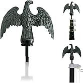 iElyiEsy Eagle Flag Pole Ball Topper Flagpoles Eagle Topper Black Finial Ornament 1/2"-13UNC Threading Fit 20/25/30Ft Telescopic/Sectional Flagpoles Outside House