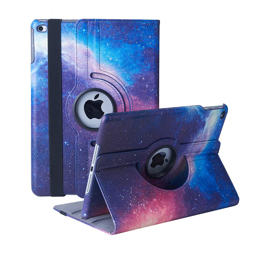Case for iPad 9.7 6th/5th Generation (2018/2017) - 360 Degree Rotating Stand Protective Cover with Auto Sleep Wake for iPad 9.7 inch 2018 2017 (Galaxy)