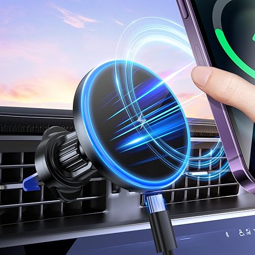 for Magsafe Car Mount Charger [15W Fastest Charging], Magnetic Car Phone Holder Wireless Charger for Magsafe Phone Holder iPhone Car Charger for iPhone 17 Pro Max Air 16 15 14 13 12 Car Accessories