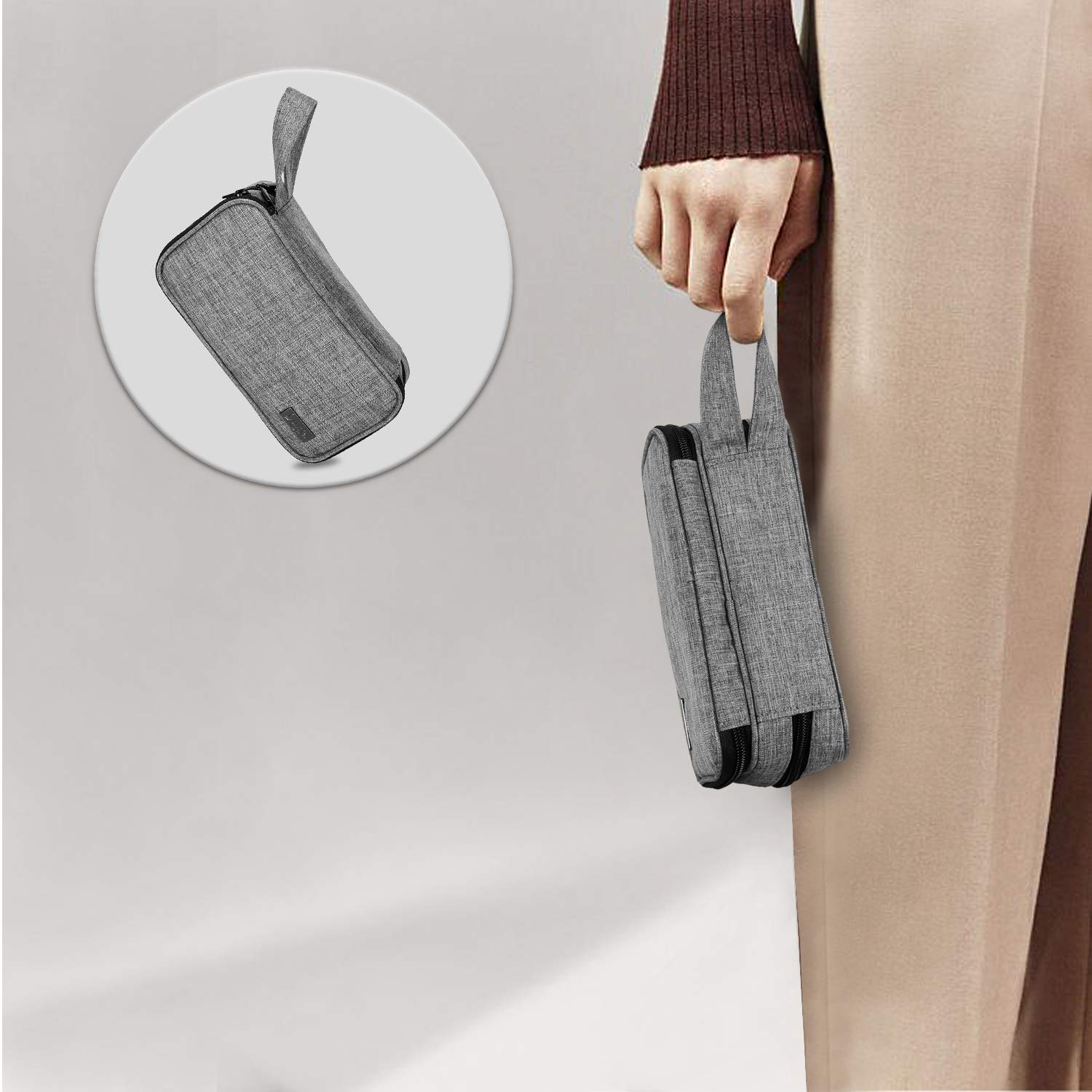 Luxja Essential Oil Carrying Case - Holds 12 Bottles (5ml-15ml, Also Fits for Roller Bottles), Portable Double-Layer Organizer for Essential Oil and Accessories, Gray : Beauty