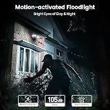 aosu Floodlight Security Camera Outdoor 3K UHD 360 PTZ 2.4GHz WiFi view 6