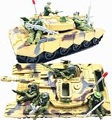 Fycooler Army Tank Toy Friction Powered 4 Soldier Figures Missile Launcher view 6