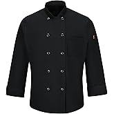 Red Kap Men's Long Sleeve Ten Button Chef Coat with Mimix and Oilblok