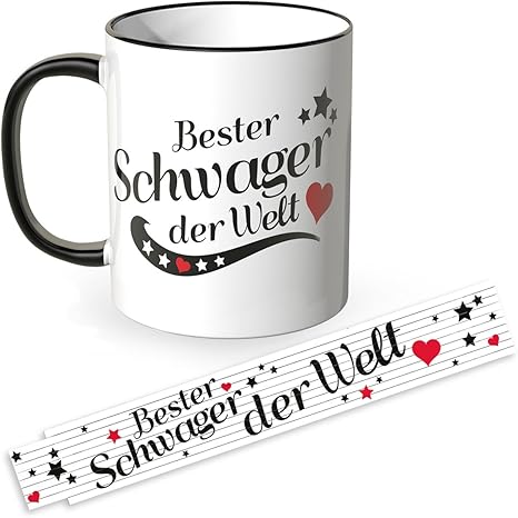 Amazon De Juniwords Tasse Zollstock Im Set Ideal Als Geschenk Bester Schwager Der Welt