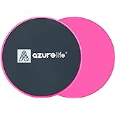 A AZURELIFE Exercise Core Sliders, Dual Sided Exercise Gliding Discs Use on Carpet or Hardwood Floors, Light and Portable, Perfect for Abdominal&Core Workouts