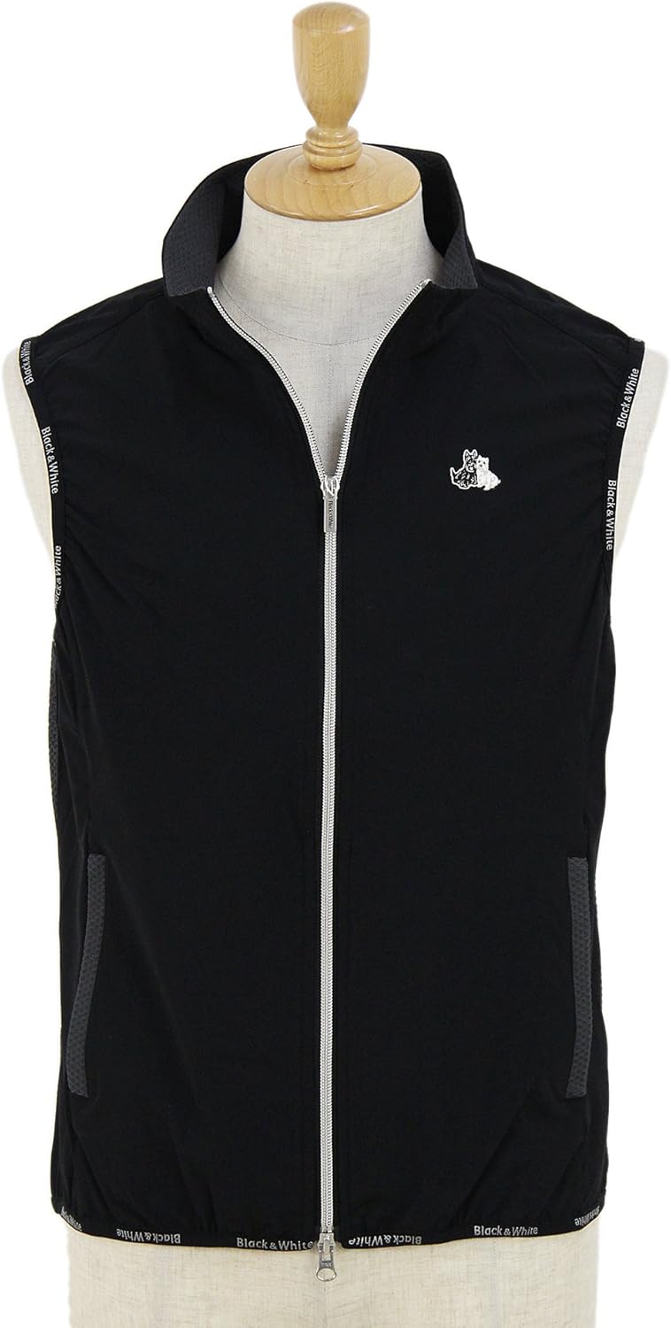 Amazon ベスト メンズ ブラック＆ホワイト Black＆White 2018 春夏 ゴルフウェア M(M) ブラック(20