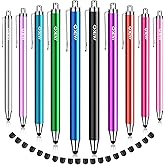 Stylus Pens for Touchscreens,MEKO 10 Pack Thin Rubber Tip Stylus Replaceable Tip Feature Bundle W/ 20 Pcs Replacement Tips fo