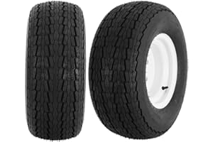 YUANXING 20.5x8-10 Trailer Tires on Rim - 5 Lug on 4-1/2" white Wheel - Load Range E,10PR, Set of 2