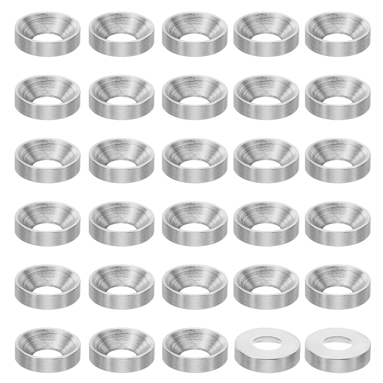 PATIKIL M5 Finish Countersunk Washer, 30pcs 12mm Dia. 3mm Tall Solid 304 Stainless Steel CNC Cup Washer Flat Screw Head Gasket for Constructions