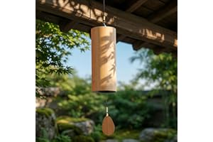 Bamboo Wind Chime-432Hz Tuned for Alpha Wave Relaxation, Focus & Meditation-Handmade Minimalist Sound Healing Tool for Yoga/H