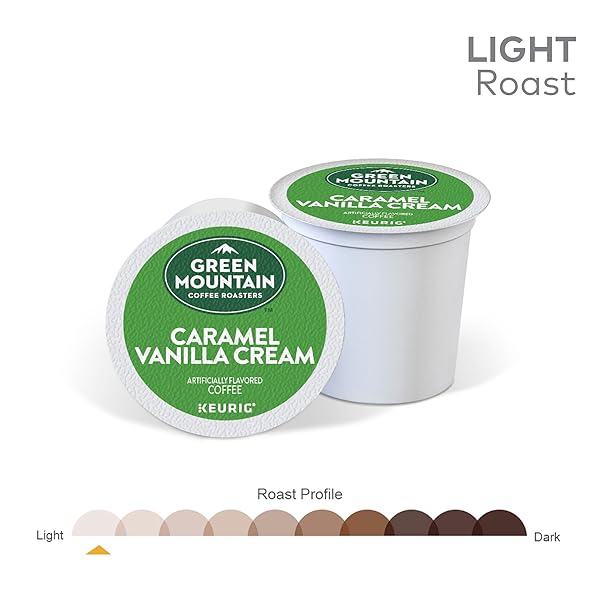 GREEN MOUNTAIN COFFEE ROASTERS CARAMEL VANILLA CREAM, SINGLE-SERVE KEURIG K-CUP PODS, FLAVORED LIGHT ROAST COFFEE PODS, 32 COUNT
