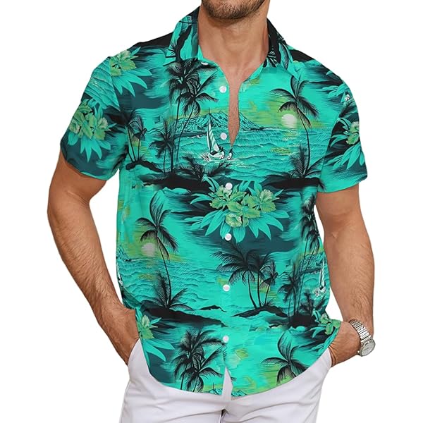 Amazon.com: Tommy Vercetti Palm Trees Hawaiian Shirt - Mens XL