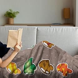 Ambesonne Brown Throw Blanket, Colorful Toadstools