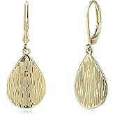 Desnuage Handmade Teardrop Earrings for Women - Hammered Texture Dangle Drop Earrings with Secure Leverback Clasp, Boho Style