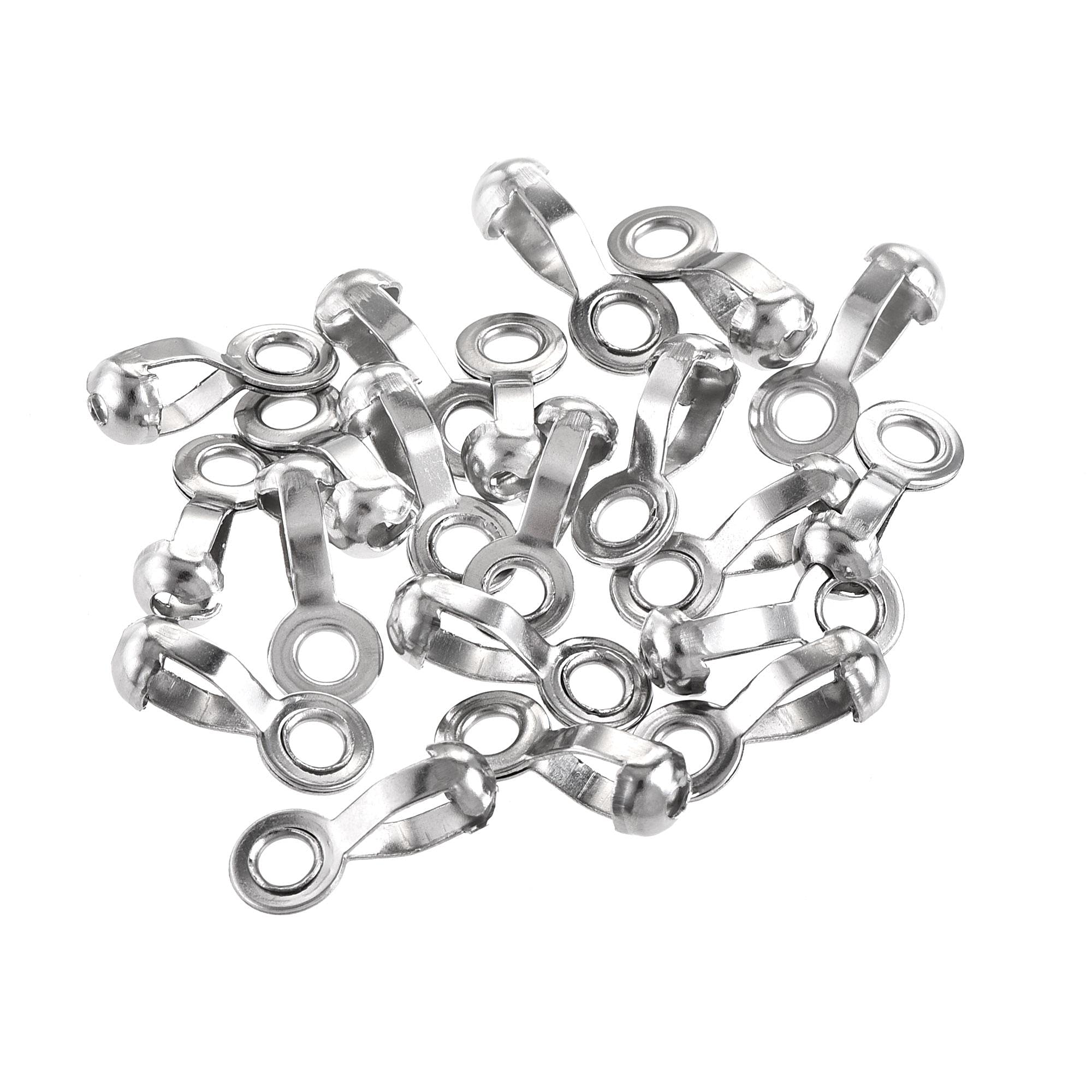 Photo 1 of uxcell Ball Chain Connector, 4mm 4.5mm Pull Loop Crimp Link Stainless Steel Connection, Pack of 50