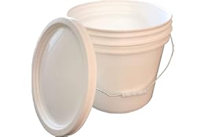 LEE FISHER SPORTS Heavy Duty Detailing Bucket (3.5 Gal) and Bucket Lid (for Car Wash, Boat, Truck, RV, Fishing & More) (White)