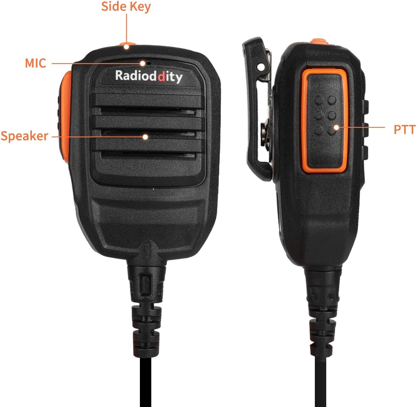 Radioddity RS22 Remote Speaker Mic, Compatible with Baofeng TYT WouXun Kenwood Two Way Radio Walkie Talkie Transceiver - Image 3
