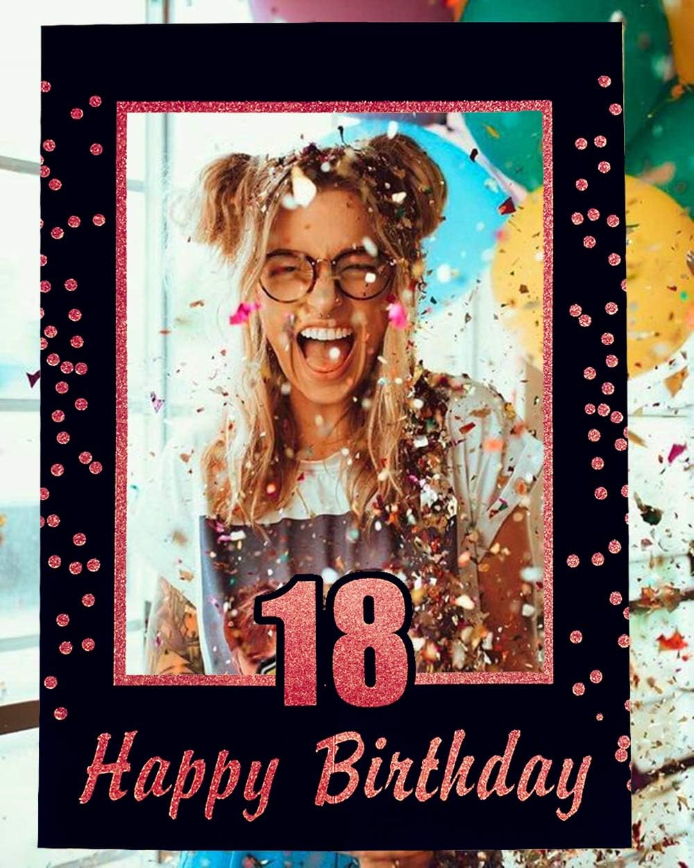 JeVenis 18 Birthday Party Photo Booth Props 18 Birthday Photo Frame 18th Birthday Decoration 18th Birthday Party Favors - Image 5