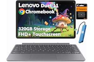 Lenovo Chromebook Duet Gen 9 11" FHD+ 2-in-1 Touchscreen Tablet Laptop (8-Core MediaTek Kompanio 838, 4GB, 320GB Storage (64GB+256GB SD), Detachable Keyboard) 8MP Webcam, IST HUB, Wi-Fi 6, Chrome OS