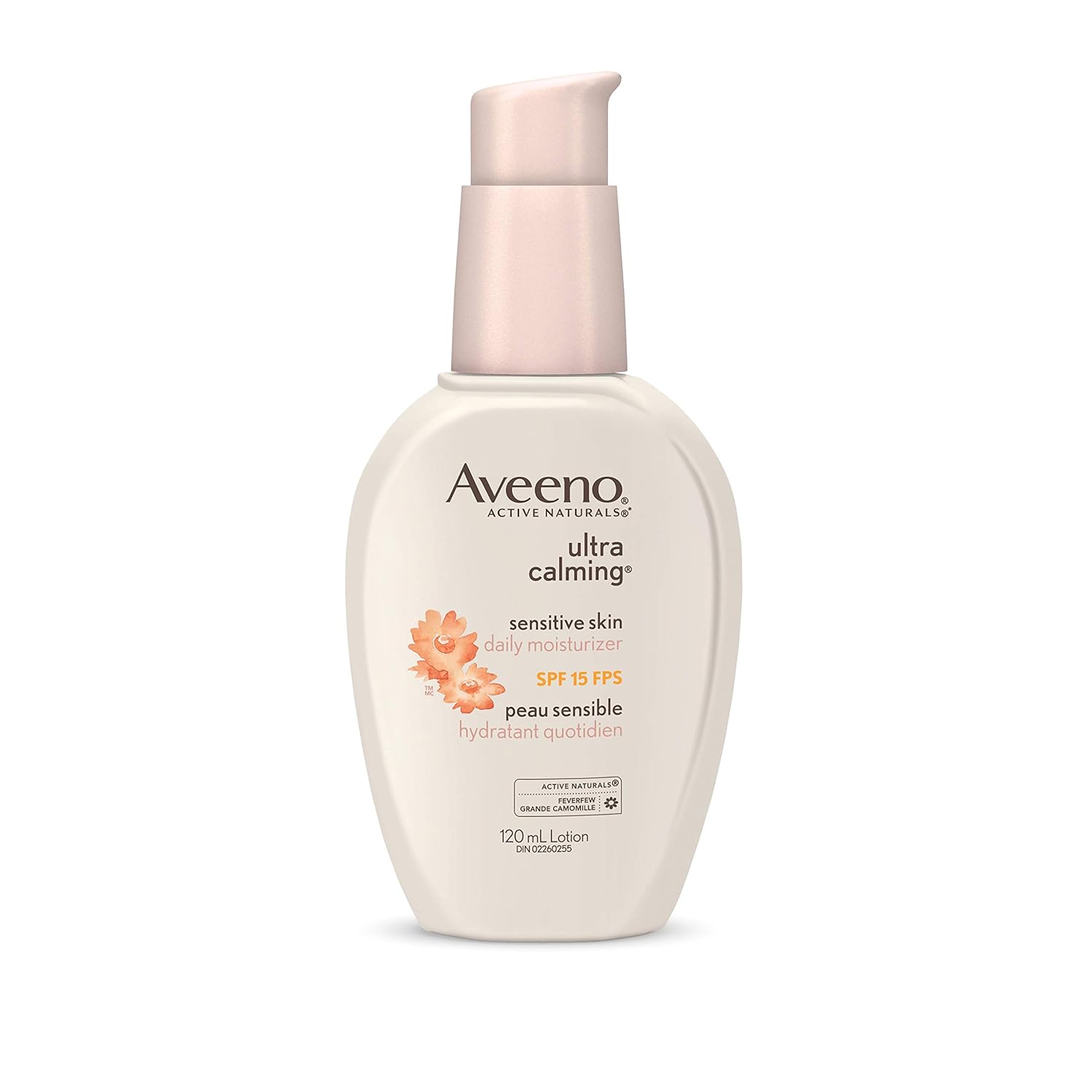 Aveeno Ultra-Calming Fragrance-Free Daily Facial Moisturizer for Sensitive, Dry Skin with SPF 15 Sunscreen, Calming Feverfew & Nourishing Oat, 4 fl. oz: Beauty